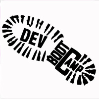 Dev Bootcamp Logo shaped like a boot print